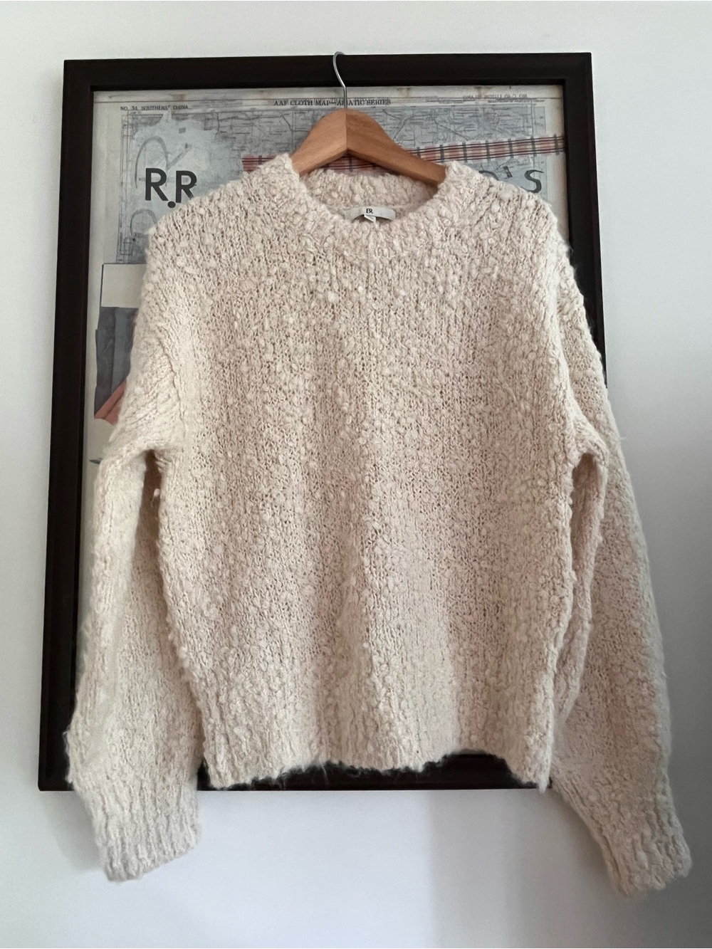 Banana Republic Oversized Boucle Alpaca Wool Cream Chunky Oversized Sweater
